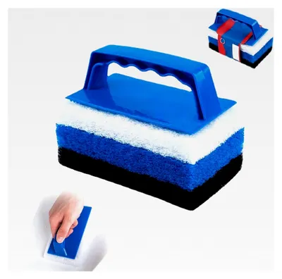 Produktbild von Pool-Schwamm, 1 Set Reinigungsschwamm, Schmutzradierer mit Griff, Abnehmbares Design zur Beseitigung von Schmutz, Algen und Ölflecken
