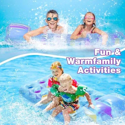 Produktbild von Luftbett Wasserliege Schwimmbad Erwachsene mit Trinkbecherhalter - Tragbar und bequem