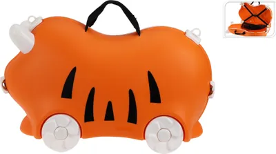 Produktbild von Kinder Reisekoffer Handgepäck Tier-Design Koffer mit Sitzfunktion 18L Hartschale für Babys & Kleinkinder KinderTrolley für Reisen (52 x 21 x 32 cm)