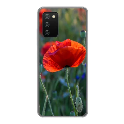 Produktbild von MuchoWow® Handyhülle Schutzhülle Hülle für Samsung Galaxy A03s Bunte Mohnblumen in den Niederlanden Silikon Softcase Handy Hülle - Schutz