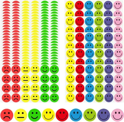 Produktbild von Stimmungssticker rund, 720 Stück, 25 mm, für Basteln und Sammelalben