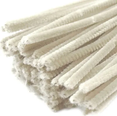 Pfeifenreiniger 20er Chenille-Draht 6mm, Länge 30cm, creme