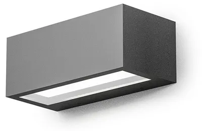 Immagine prodotto di Applique LED GES970 15W Biemissione 600lm 4000K in Alluminio Pressofuso Grigio Antracite - Lampada da Parete per Esterni IP65 - Gea Luce