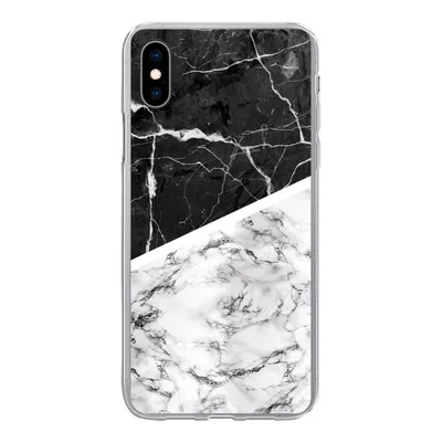 Produktbild von MuchoWow® Handyhülle Schutzhülle Hülle für iPhone Xs Marmor - Schwarz - Weiß Silikon Softcase Handy Hülle - Handytasche
