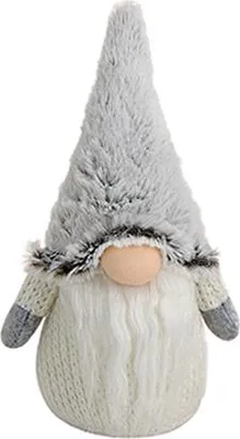 Produktbild von Weißer Weihnachtswichtel mit Plüschmütze