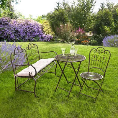 Produktbild von Metall Klappstuhl Provence Antik Design – Gartenstuhl