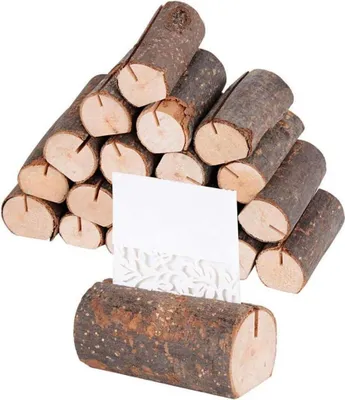 Produktbild von 20 Stück Holz Tischkartenhalter Hochzeit Fotohalter Platzkartenhalter