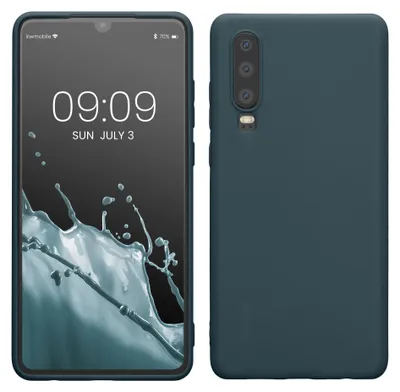 Produktbild von kwmobile Hülle für Huawei P30 TPU Case - Handyhülle unterstützt kabelloses Laden, flexible Schutzhülle, gummiertes Cover in Dunkler Schiefer