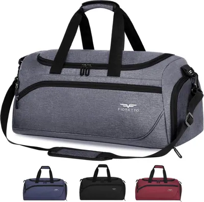 Image de 35L Sac de sport & sac de voyage avec compartiment pour chaussures et compartiment humide, étanche Gris