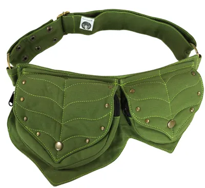 Produktbild von Festival Ethno Sidebag, Gürteltasche, Elfen Bauchtasche - Olivgrün, Uni - Erwachsene, Baumwolle, 15*40*4 cm, Festival- Bauchtasche Hippie