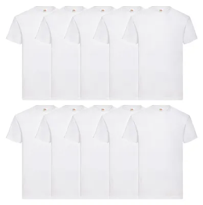 Immagine prodotto di confezione da 10 T-Shirt Fruit of the Loom Valueweight Colore: bianco Taglia: L