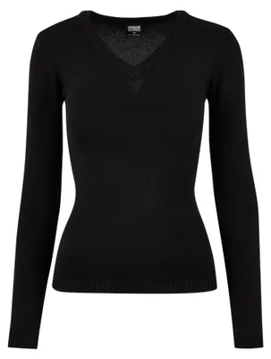Image de Urban Classics - Sweat-shirt à col en V pour femmes TN1011 (4XL) (noir)