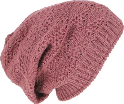 Produktbild von Handgestrickte Wollmütze, Strickmütze aus Schurwollle, Wintermütze - Altrosa, Uni, Pink, Wolle, Hüte, Mützen