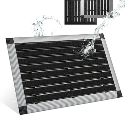 Obrázok produktu pre Omgoods – Odolná podlahová rohož pre vonkajšie použitie s hliníkovým rámom, 40 x 60 cm
