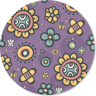 Produktbild von MuchoWow® Mauspad Mousepad Mädchen - Schmetterling - Pflanzen - Muster - Mädchen - Kinder - Kinder 50x50 cm - Mousepads - Maus Mat - Pad - Mausunterlage - Vinyl