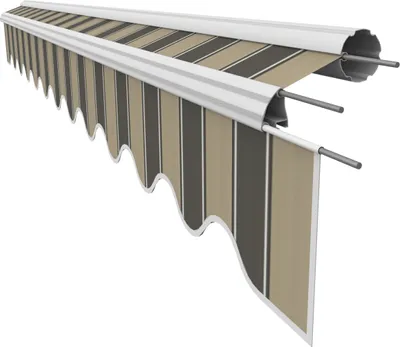 Produktbild von VANA Markisenstoff mit Volant für 5 x 3,5 m Markisen Markisenersatzstoff  fertig genäht Maß Bespannung 4,85 x 3,5 m Volant 4,85 x 0,21 m Design SPD060