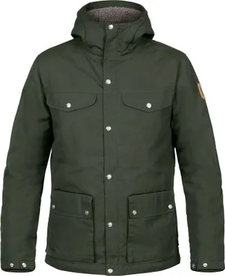 A studio shot of a green jacket.