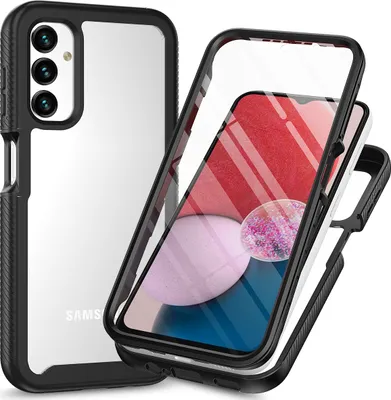 Immagine prodotto di Custodia per Samsung Galaxy A14 5G, paraurti con protezione dello schermo integrata a 360° custodia protettiva per tutto il corpo nero