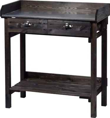 Produktbild von Schwarze Holzplantentafel mit 2 Schubladen 79x39x90cm