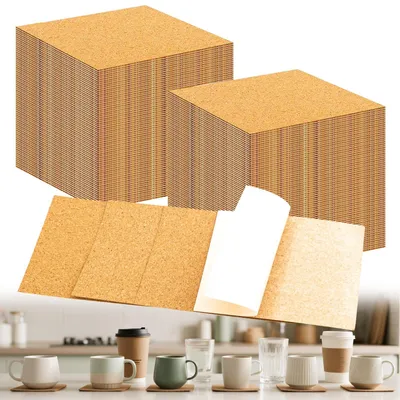 50 selbstklebende Korkplatten 10x10 cm, 1 mm, Untersetzer, DIY