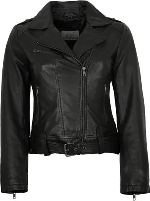 Produktbild von 7eleven - Damen Lederjacke Bikerjacke Lammnappa schwarz : 46