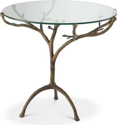 Produktbild von Casa Padrino Luxus Beistelltisch Vintage Messingfarben Ø 79,5 x H. 75 cm - Runder Dreibein Messing Tisch mit Glasplatte - Wohnzimmer Möbel - Luxus Möbel