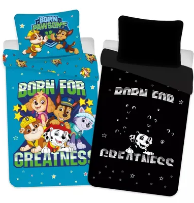 Zdjęcie produktu dla Paw Patrol zestaw pościeli dla niemowląt 100x135 pościel świeci w ciemności