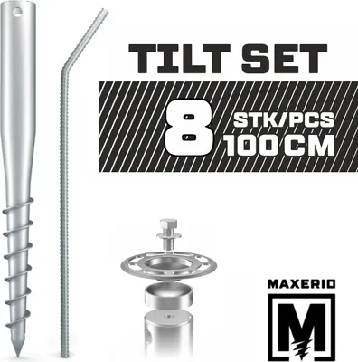 Produktbild von MAXERIO® 100 cm 8er TILT-Set Schraubfundamente Ø 60 x 2; M12