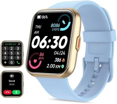 Produktbild von Smartwatch Damen Herren mit Telefonfunktion 1,85" Smart Watch Alexa Integrierte, 3ATM,110+Sportmodi, Schrittzähler Herzfrequenz Schlafüberwachung SpO2