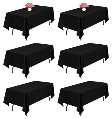 Obrázok produktu pre Sada 6 čiernych polyesterových obrusov, rozmer 152 x 259 cm