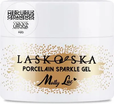 Obrázok produktu pre Porcelain Sparkle Gel Laskovska light nude MollyLac 15g stavebný gél na nechty