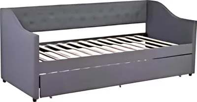 Obrázok produktu pre Rozkladacia pohovka Opulence pre 2 osoby - 90 x 200 cm - Posteľ pre hostí - Rozkladacia posteľ - Čalúnená - Sivá