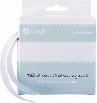 Obrázok produktu pre Samolepiaca suchá zipsová páska, biela, 15 mm x 5 m – Dalprint dpCraft