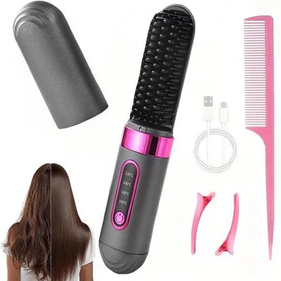 Produktbild von Go Brush Pro Wireless Hair Styling Brush, USB-Wiederaufladbare Styling mit 4 Temperatureinstellungen, Beheizte Styling Brush für kurze Haare, Pe