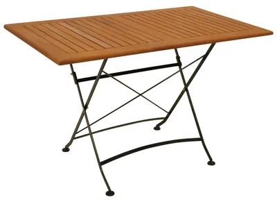 Produktbild von Klapptisch 70 x 74 x 120 cm Eukalyptus Flachstahl Schwarz