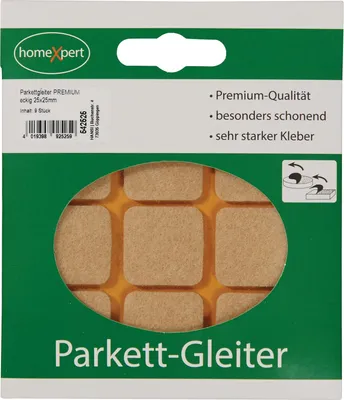 Zdjęcie produktu dla Ślizgacze do parkietu Premium 25 x 25 mm z filcu naturalnego kątowego.