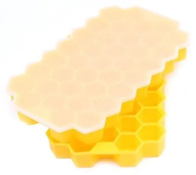 Produktbild von Silikon Eiswürfelset 2er - BPA-frei - flexibel - Verschlussdeckel - 74 Eiswürfel - Eiswürfelbox