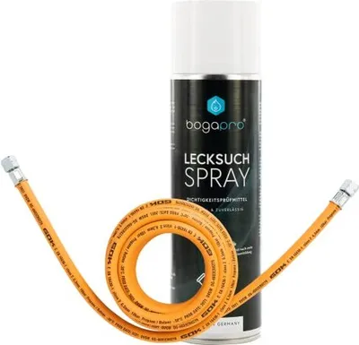 Produktbild von GOK Gasschlauch Propan 1/4 lks  x 1/4 lks - 2 Meter + Bogapro Lecksuchspray