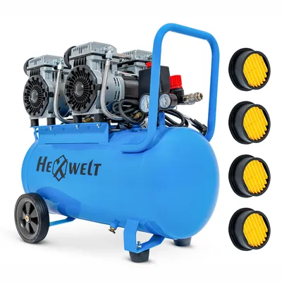 Image de Compresseur Sans Huile Hw – 4 Pistons | 380 L/Min | 50 L | 8 Bar | 3 Kw | Modèle Hw-Kbo-4T-50L | Atelier Semi-Professionnel