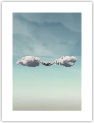 Produktbild von Poster - Poster ohne Rahmen - Wolken Hängematte Ruhe - 30x40 cm - Wand Bild - Wanddeko - Wandbilder - Kunstposter - Wandposter - Bilder - Kunstdruck - Wanddekoration - Wandbild - P2XPA30x40-4373
