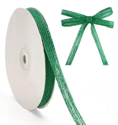 Juteband 20 m x 1 cm, Kerstgroen, Geschenkband