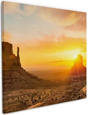 Produktbild von Wallario Premium Leinwandbild Monument bei Sonnenuntergang in Größe 50 x 50 cm