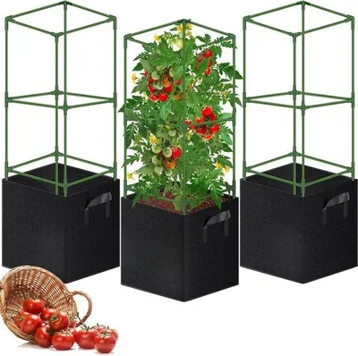 Obrázek produktu pro Trojitý ocelový stojan na rajčata do zahrady a kuchyně