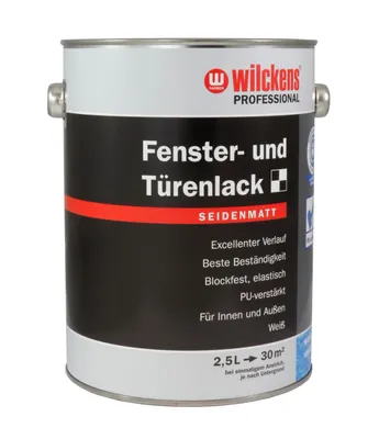 Produktbild von Wilckens Professional Fenster- & Türenlack seidenmatt, 2,5 l, Weiß