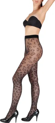 Produktbild von Giulia gemusterte Strumpfhosen mit Muster Leo20N1 Schwarz S