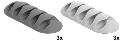 Produktbild von DeLOCK 18298, Kabelhalter, Tisch/Wand, Thermoplastischer Gummi (TPR), Grau, Weiß