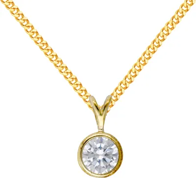 Produktbild von Anhänger Zarge 333 8 kt Gelbgold mit Zirkonia mit Goldkette 50 cm