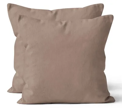 Produktbild von 2 er Set Mikrofaser UNI Kissenhüllen Kissenbezüge Kopfkissenbezug 40x40 cm, Nougat Braun