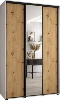 Produktbild von MEBLE KRYSPOL Davos 3 Schrank, drei Türen - 235,2x160x45 cm - Weiß Artisan Schwarz