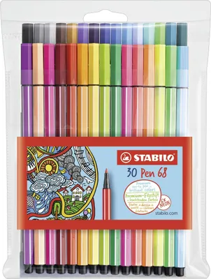 Produktbild von Premium-Filzstift - STABILO Pen 68 - 30er Pack - mit verschiedenen Farben inklusive 6 Neonfarben